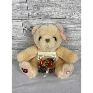 Vintage NEW Jelly Belly You’re A Peach Small Plush Teddy Bear +Bag of Jelly Bean